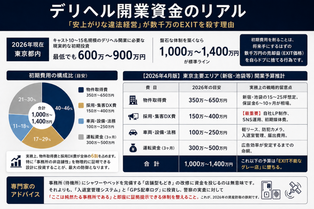 デリヘル開業資金のリアル｜「安上がりな違法経営」が数千万のEXITを殺す理由