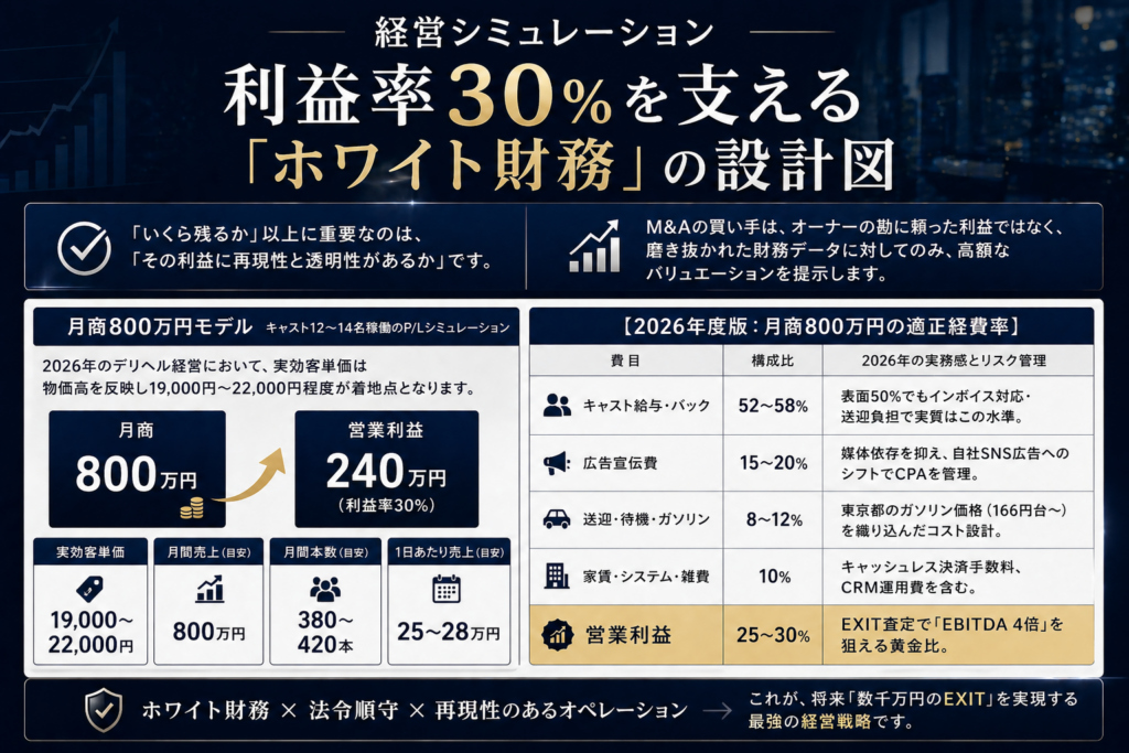 経営シミュレーション｜利益率30％を支える「ホワイト財務」の設計図