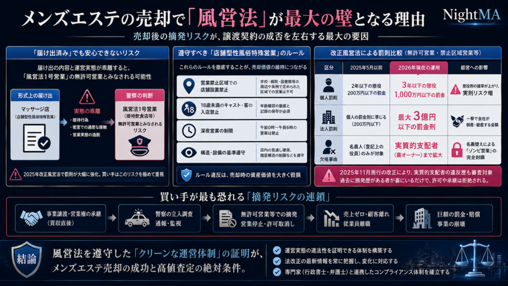 メンズエステの売却で「風営法」が最大の壁となる理由
