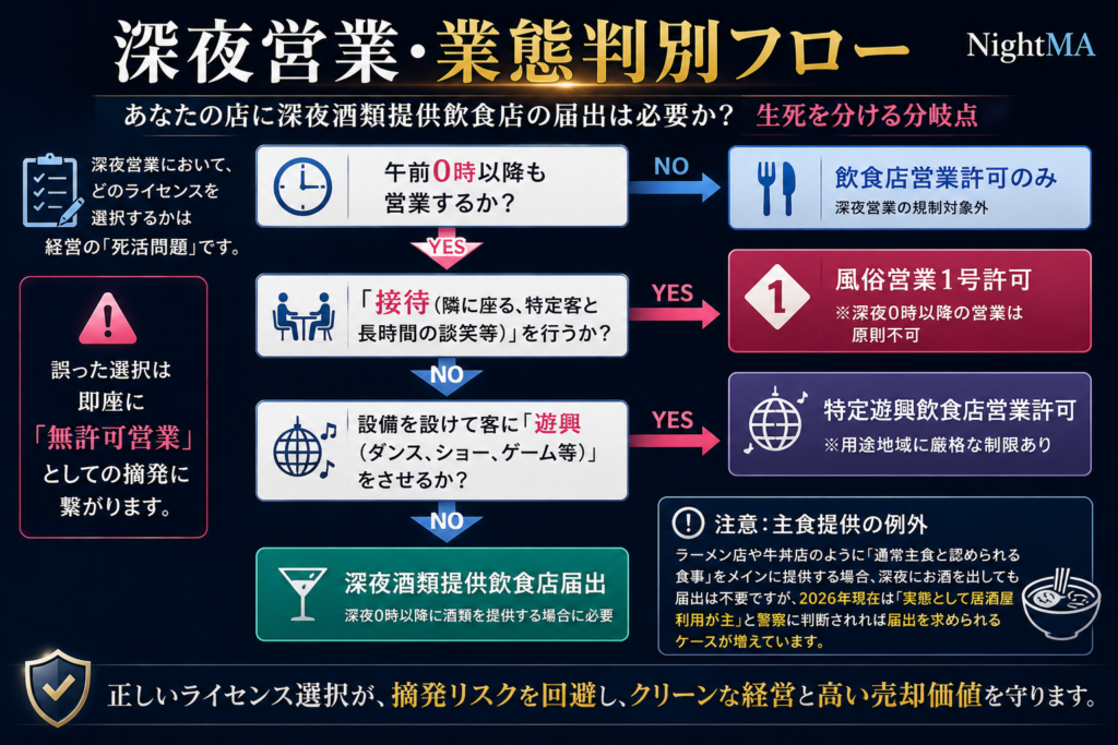 あなたの店に深夜酒類提供飲食店の届出は必要か？：生死を分ける分岐点