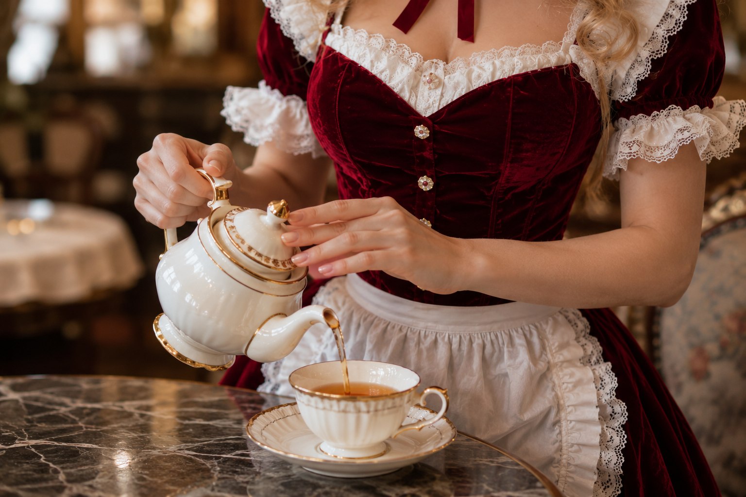 紅茶を注ぐ