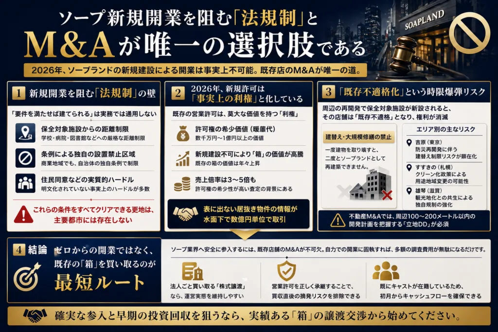 ソープ新規開業を阻む「法規制」とM&Aが唯一の選択肢である理由