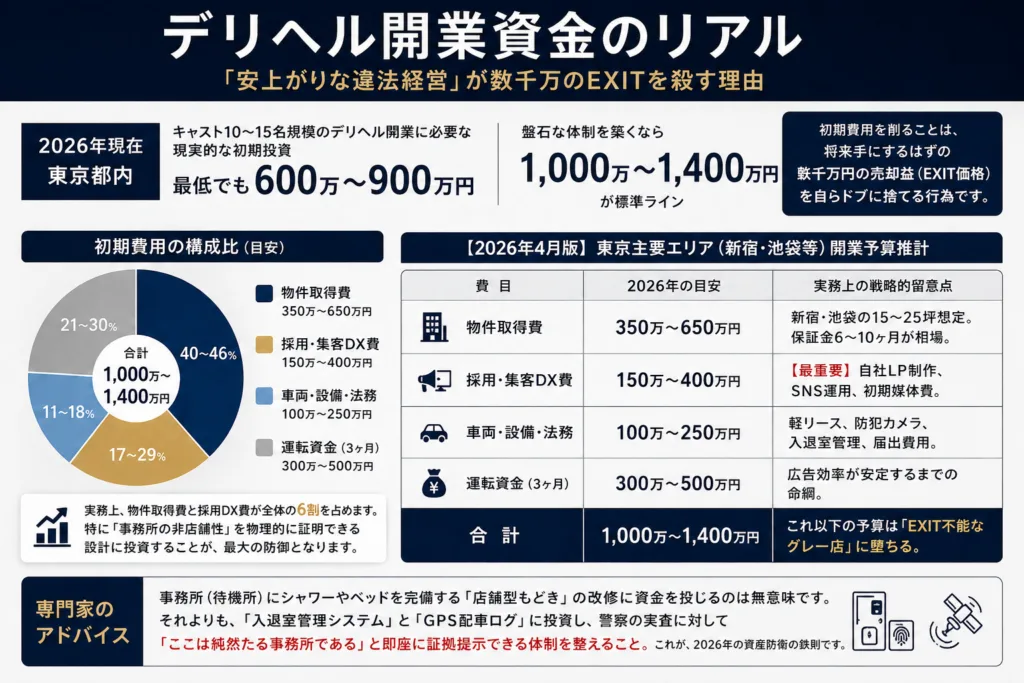 デリヘル開業資金のリアル｜「安上がりな違法経営」が数千万のEXITを殺す理由